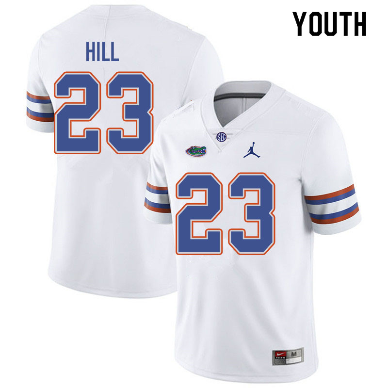Jordan Brand Youth #23 Jaydon Hill Florida Gators College Football Jerseys Sale-White - Click Image to Close